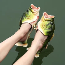 Load image into Gallery viewer, Funny slippers family house shoes men large size 33-47 summer beach slippers boys unisex fish slippers men 2020
