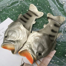 Load image into Gallery viewer, Funny slippers family house shoes men large size 33-47 summer beach slippers boys unisex fish slippers men 2020