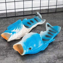 Load image into Gallery viewer, Funny slippers family house shoes men large size 33-47 summer beach slippers boys unisex fish slippers men 2020